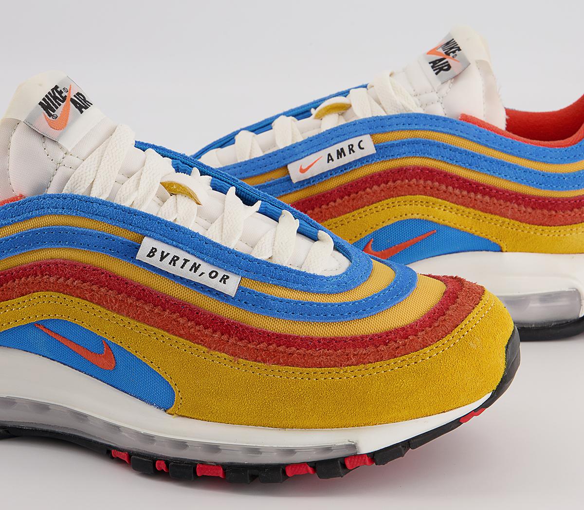 Nike Air Max 97 Trainers Nike Air Max 97 Trainers Pollen Orange Light Photo Blue Univ Red Sail