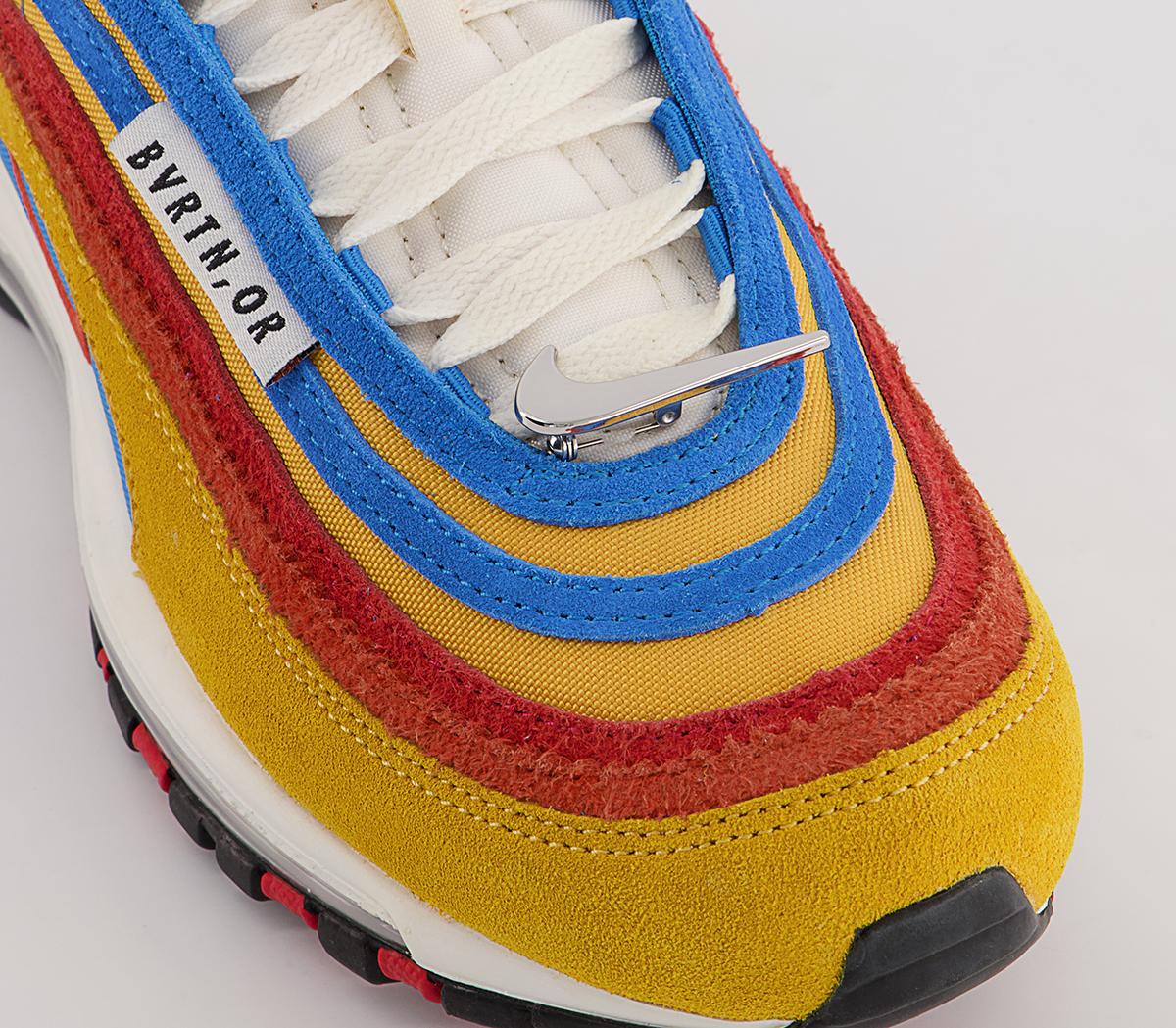 Nike Air Max 97 Trainers Nike Air Max 97 Trainers Pollen Orange Light Photo Blue Univ Red Sail