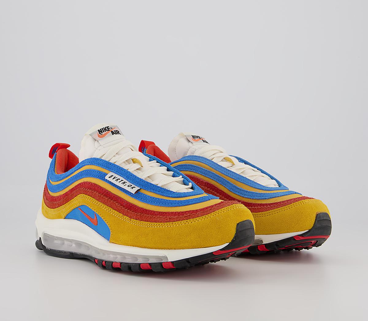 Nike Air Max 97 Trainers Nike Air Max 97 Trainers Pollen Orange Light Photo Blue Univ Red Sail
