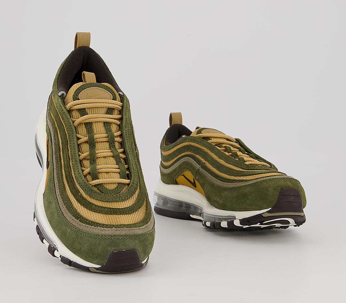 Nike Air Max 97 Trainers Nike Air Max 97 Trainers Rough Green Ironstone Metallic Gold Matte Olive Sa
