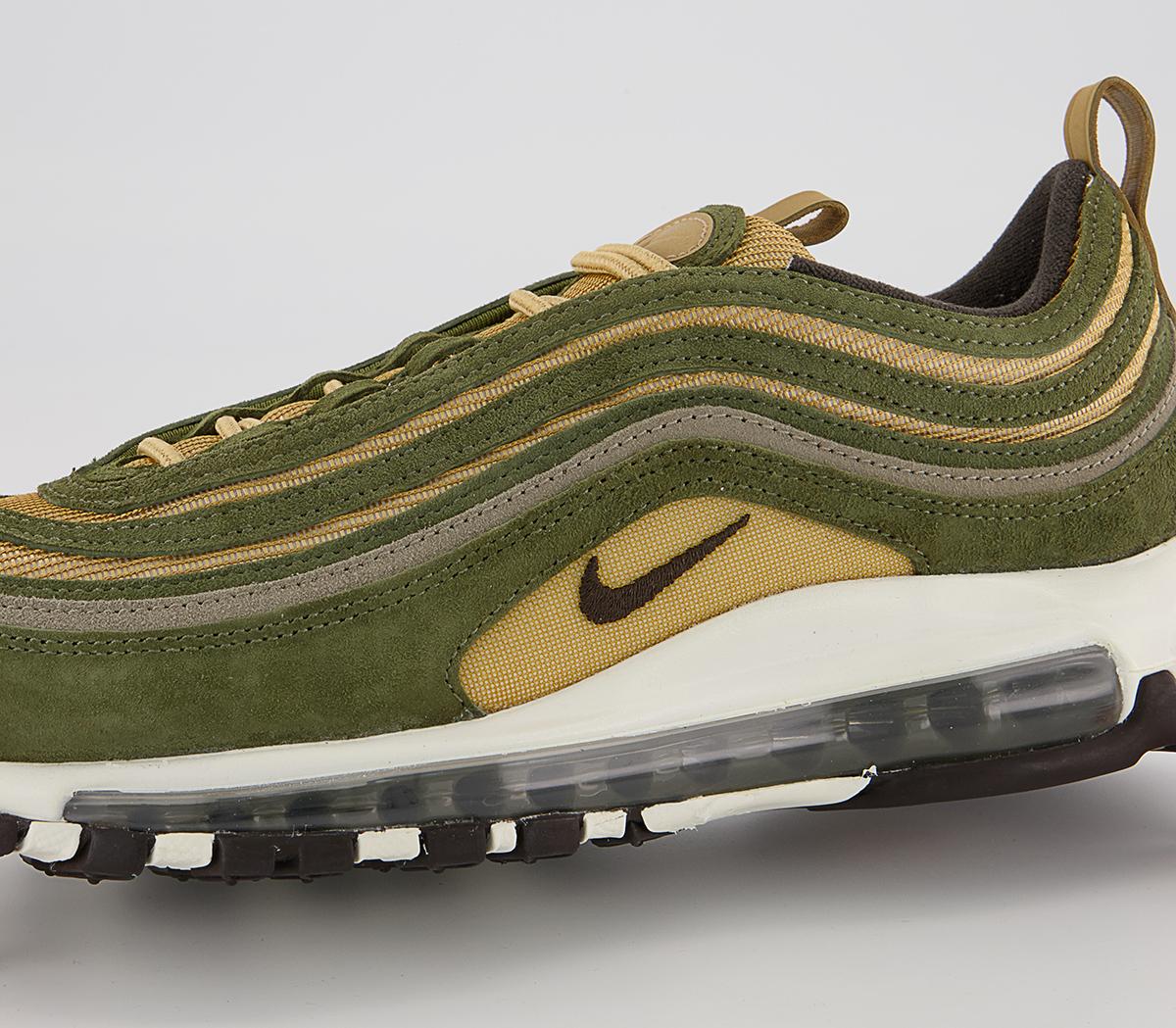 Nike Air Max 97 Trainers Nike Air Max 97 Trainers Rough Green Ironstone Metallic Gold Matte Olive Sa