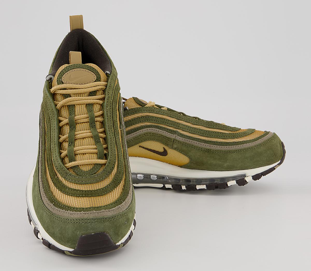 Nike Air Max 97 Trainers Nike Air Max 97 Trainers Rough Green Ironstone Metallic Gold Matte Olive Sa