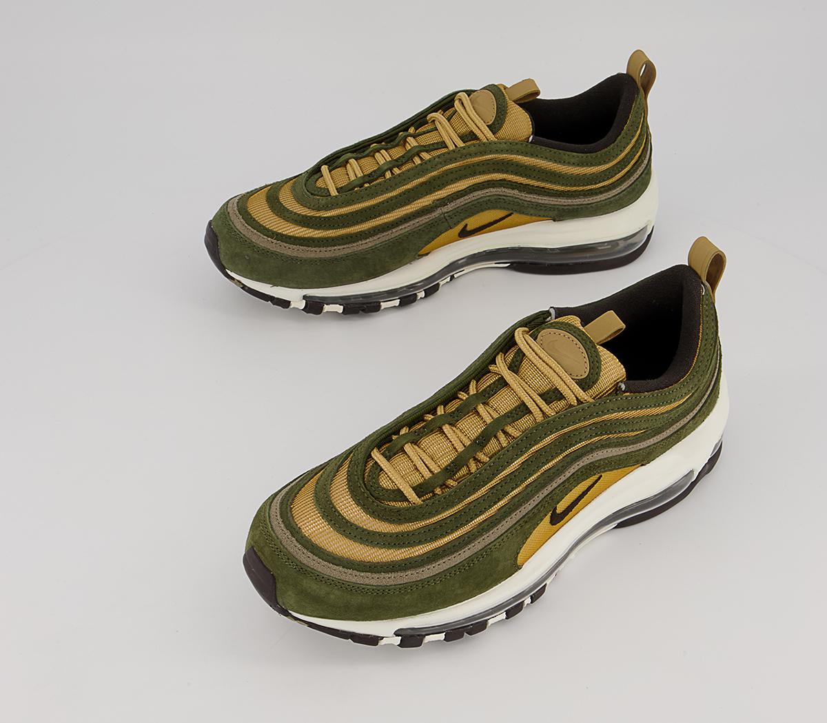 Nike Air Max 97 Trainers Nike Air Max 97 Trainers Rough Green Ironstone Metallic Gold Matte Olive Sa