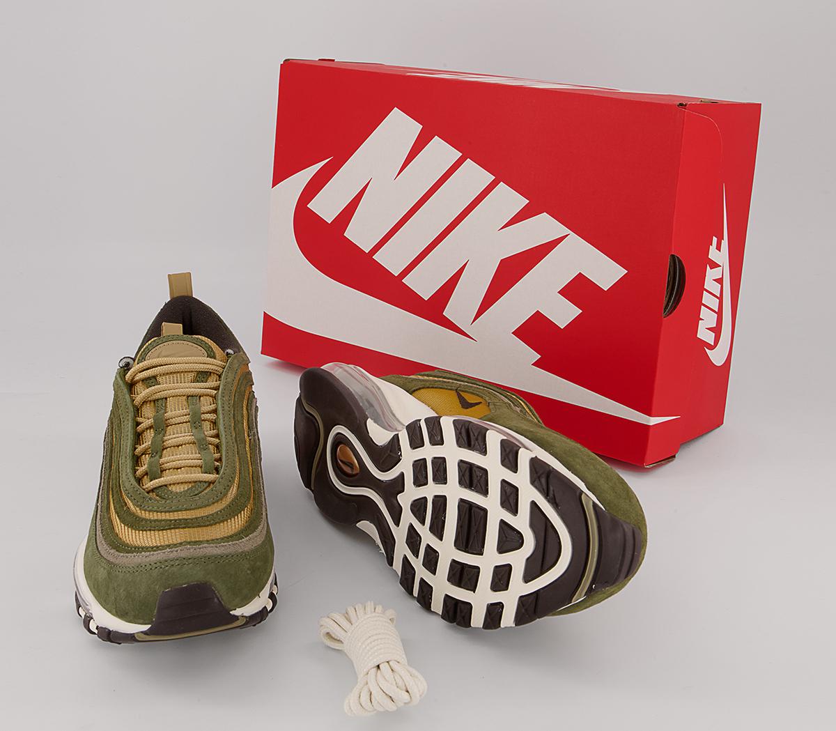 Nike Air Max 97 Trainers Nike Air Max 97 Trainers Rough Green Ironstone Metallic Gold Matte Olive Sa