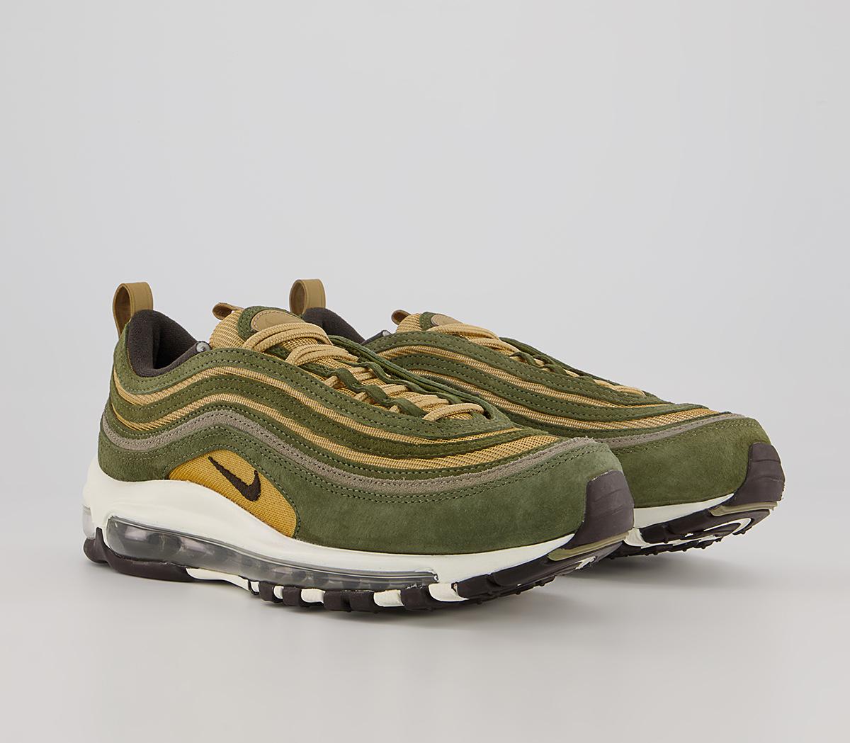 Nike Air Max 97 Trainers Nike Air Max 97 Trainers Rough Green Ironstone Metallic Gold Matte Olive Sa
