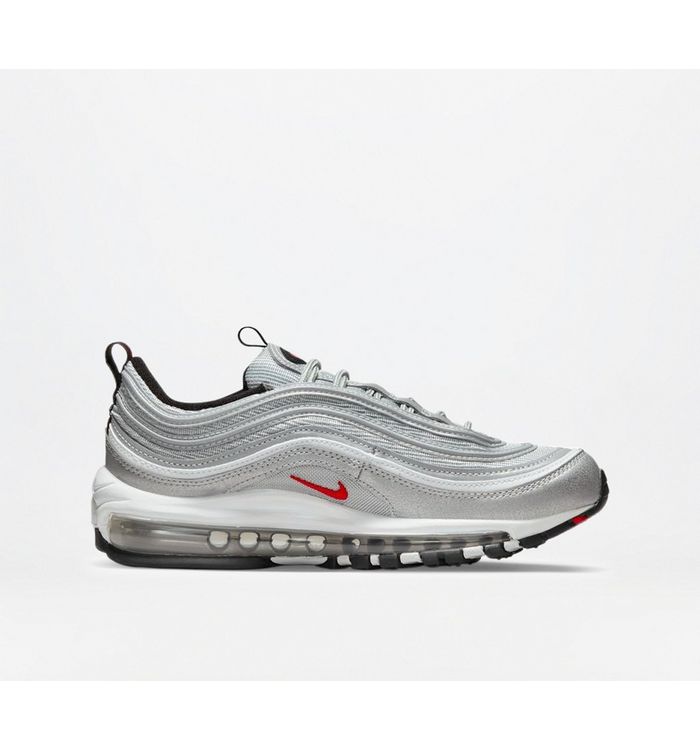 Nike Air Max 97 Trainers M Silver University Red Black White Rubber,Multi