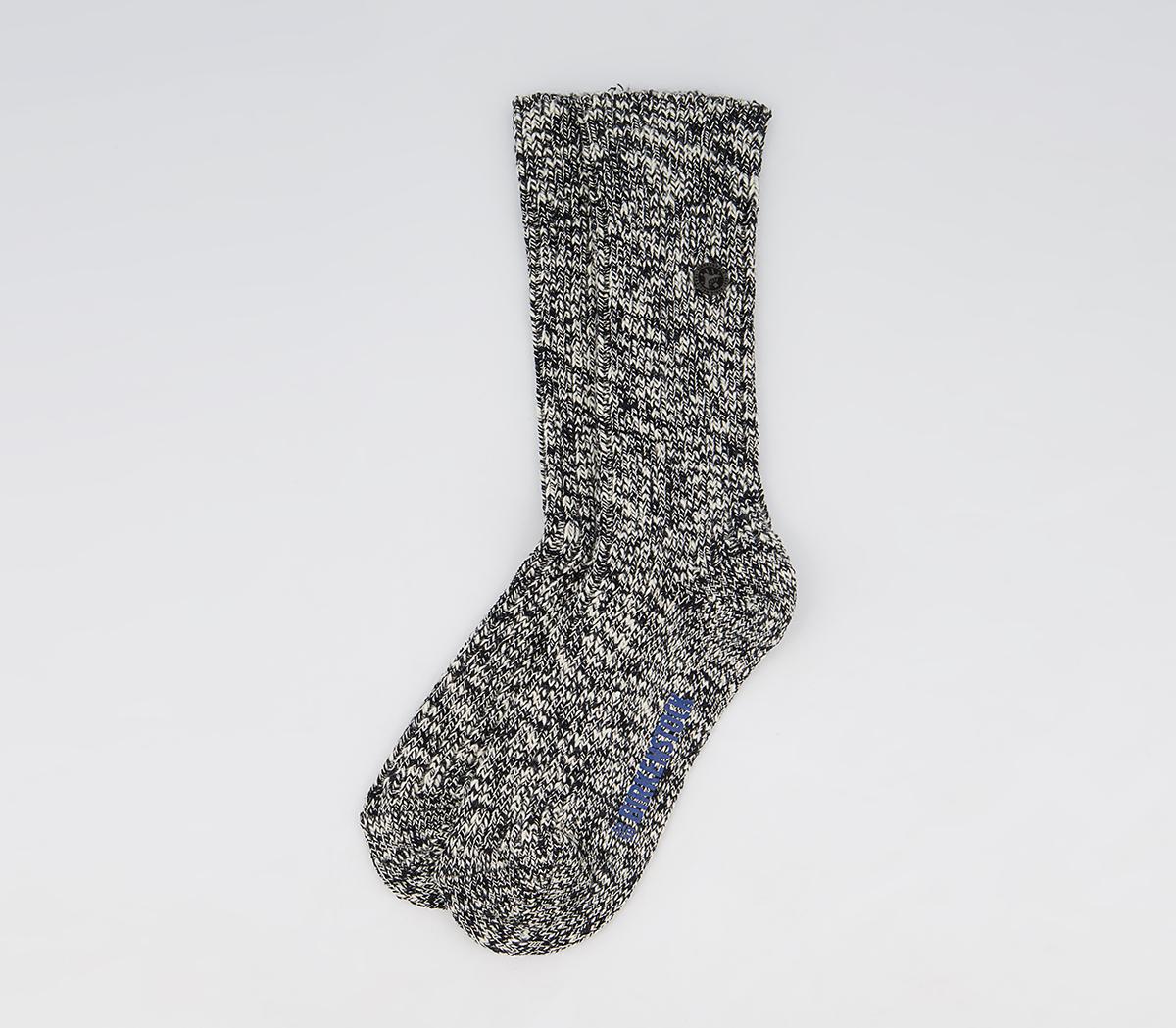 Birkenstock Cotton Slub Socks Black Grey, 8 - 9