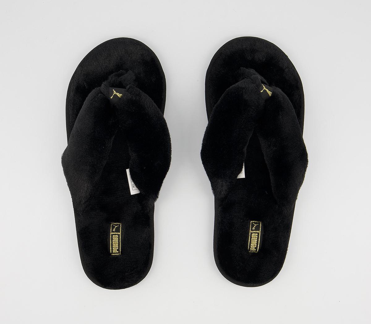 Puma Fluff Flip Slippers Puma Fluff Flip Slippers Blackteam Gold