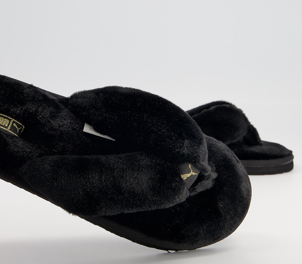 Puma Fluff Flip Slippers Puma Fluff Flip Slippers Blackteam Gold