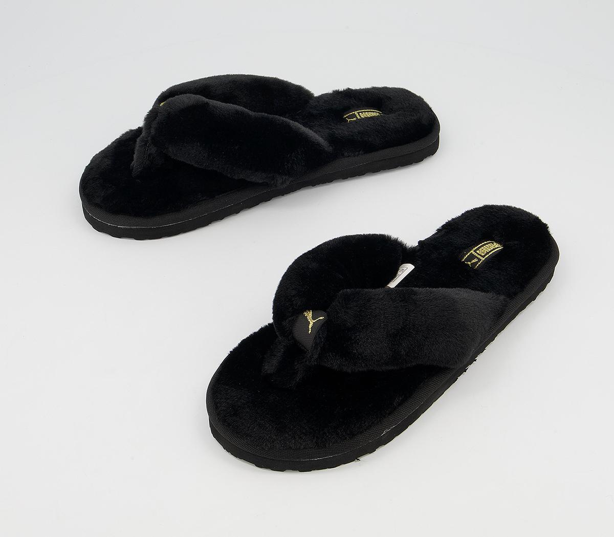 Puma Fluff Flip Slippers Puma Fluff Flip Slippers Blackteam Gold