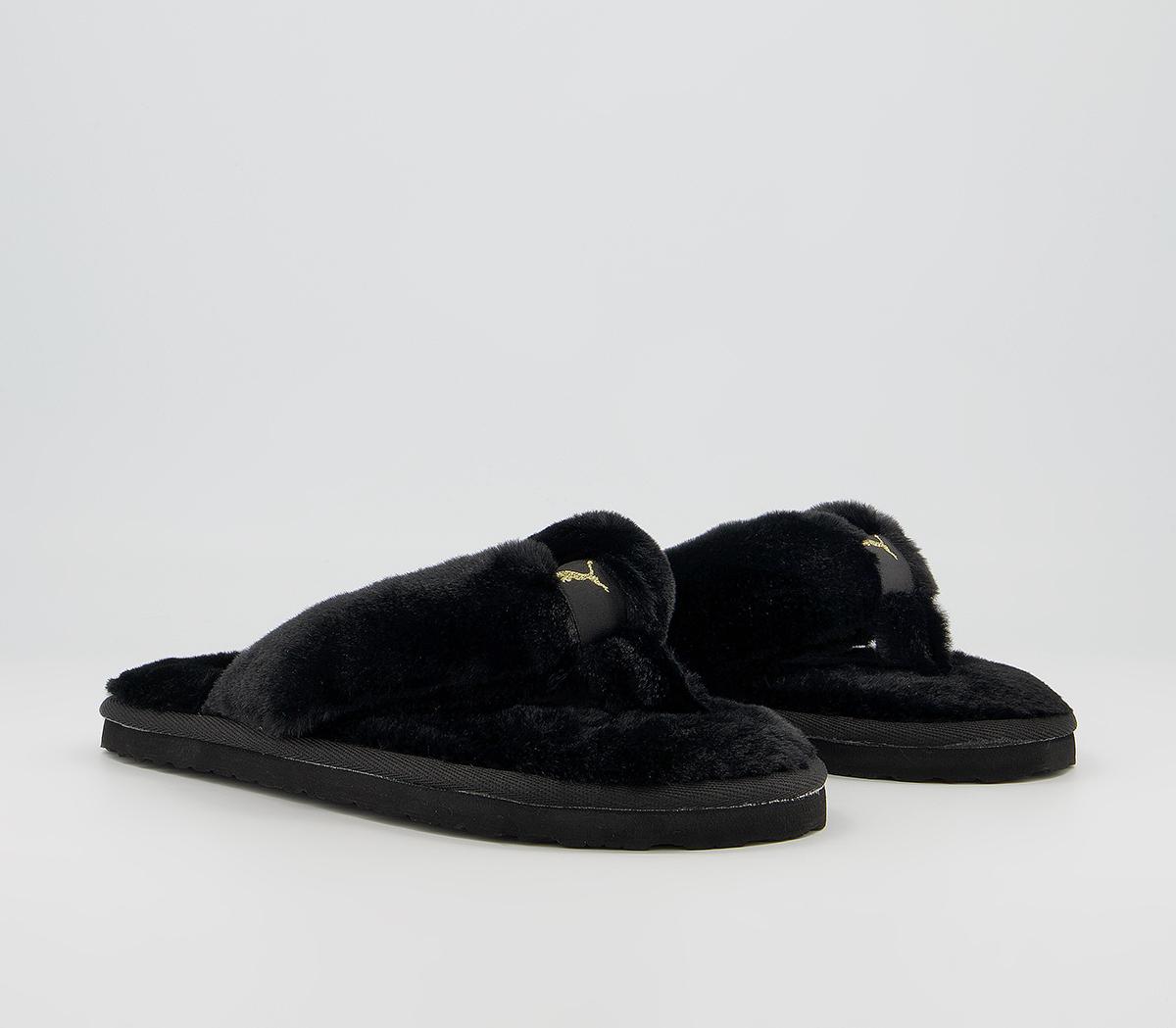 Puma Fluff Flip Slippers Puma Fluff Flip Slippers Blackteam Gold