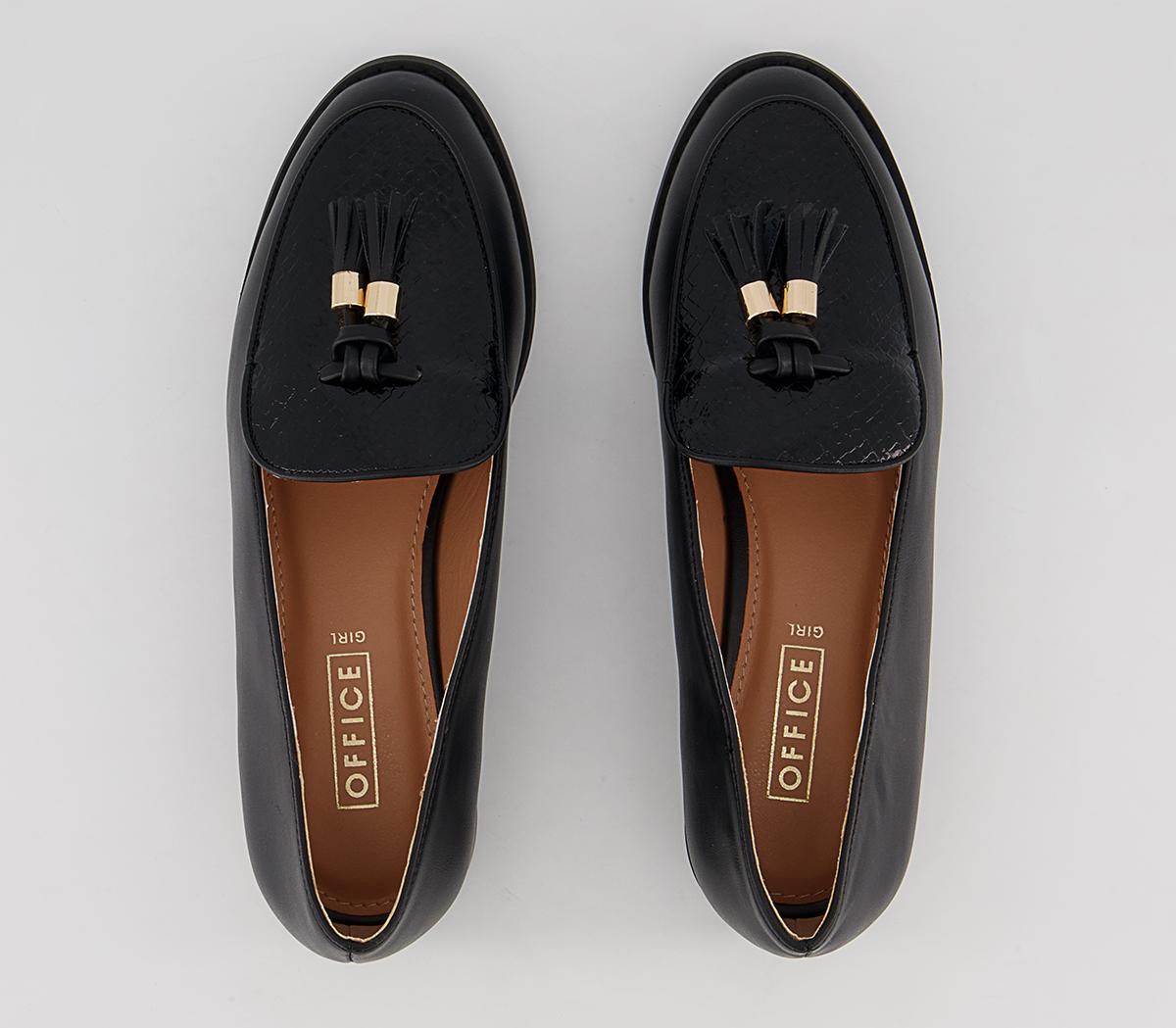 Office Fortnight Patent Tassel Loafers Office Fortnight Patent Tassel Loafers Black