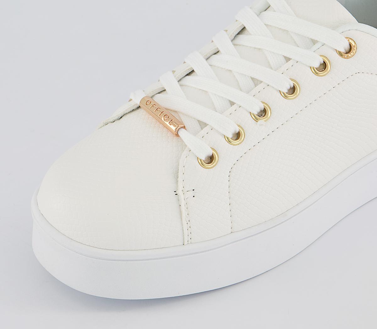 Office Flashing Heel Clip Trainers Office Flashing Heel Clip Trainers White Snake