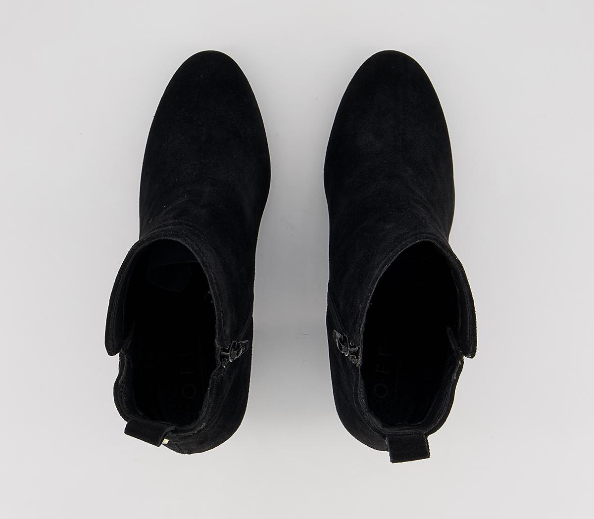 Office Abide Western Heeled Ankle Boots Office Abide Western Heeled Ankle Boots Black Suede