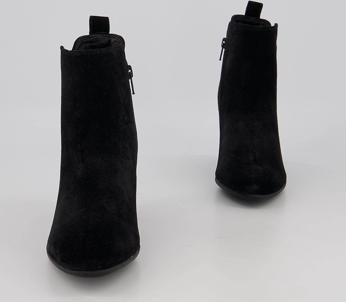 Office Abide Western Heeled Ankle Boots Office Abide Western Heeled Ankle Boots Black Suede