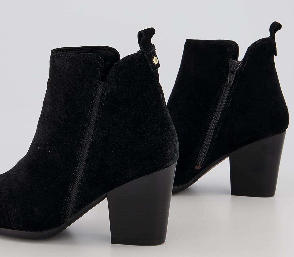Office Abide Western Heeled Ankle Boots Office Abide Western Heeled Ankle Boots Black Suede