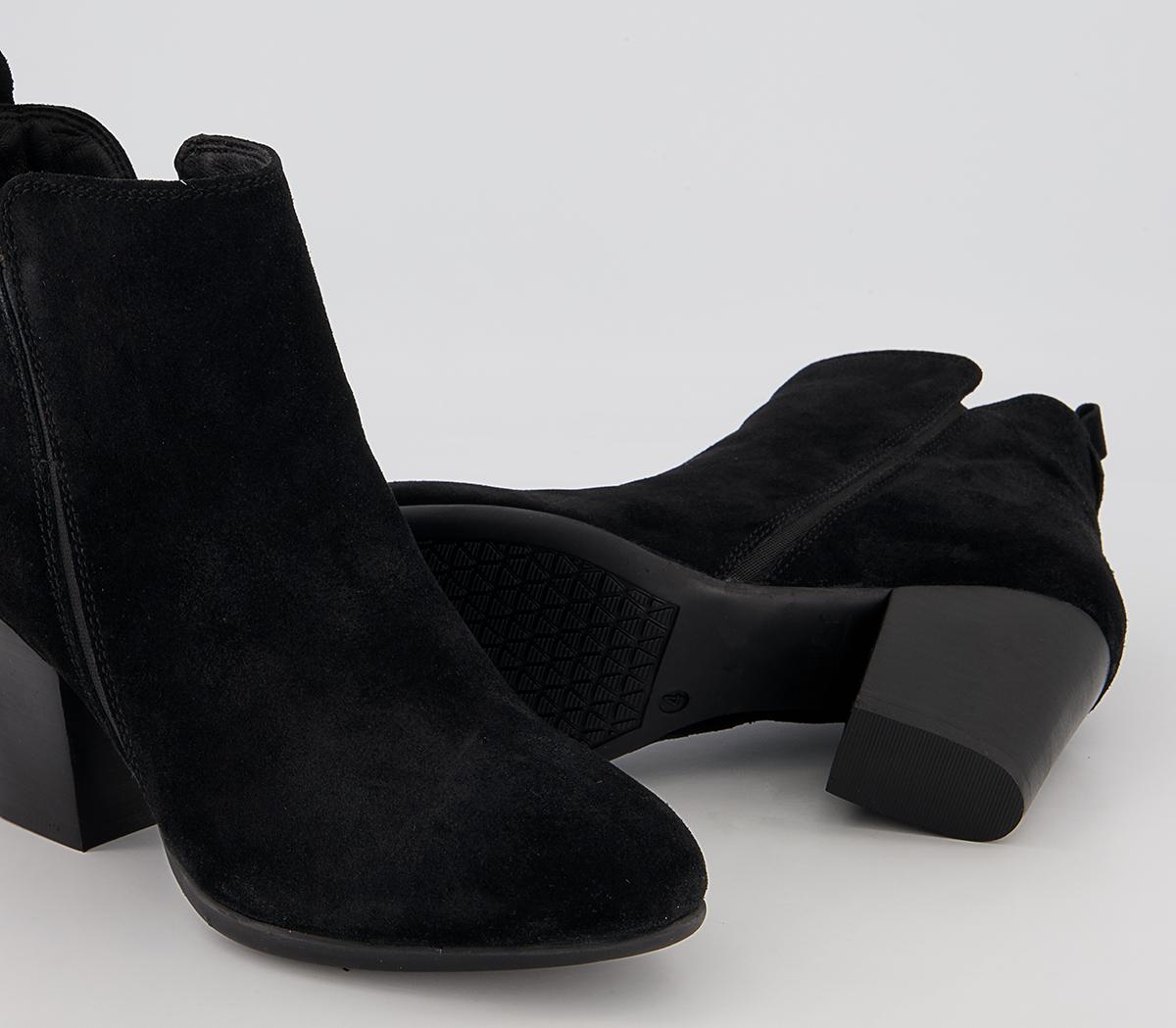 Office Abide Western Heeled Ankle Boots Office Abide Western Heeled Ankle Boots Black Suede