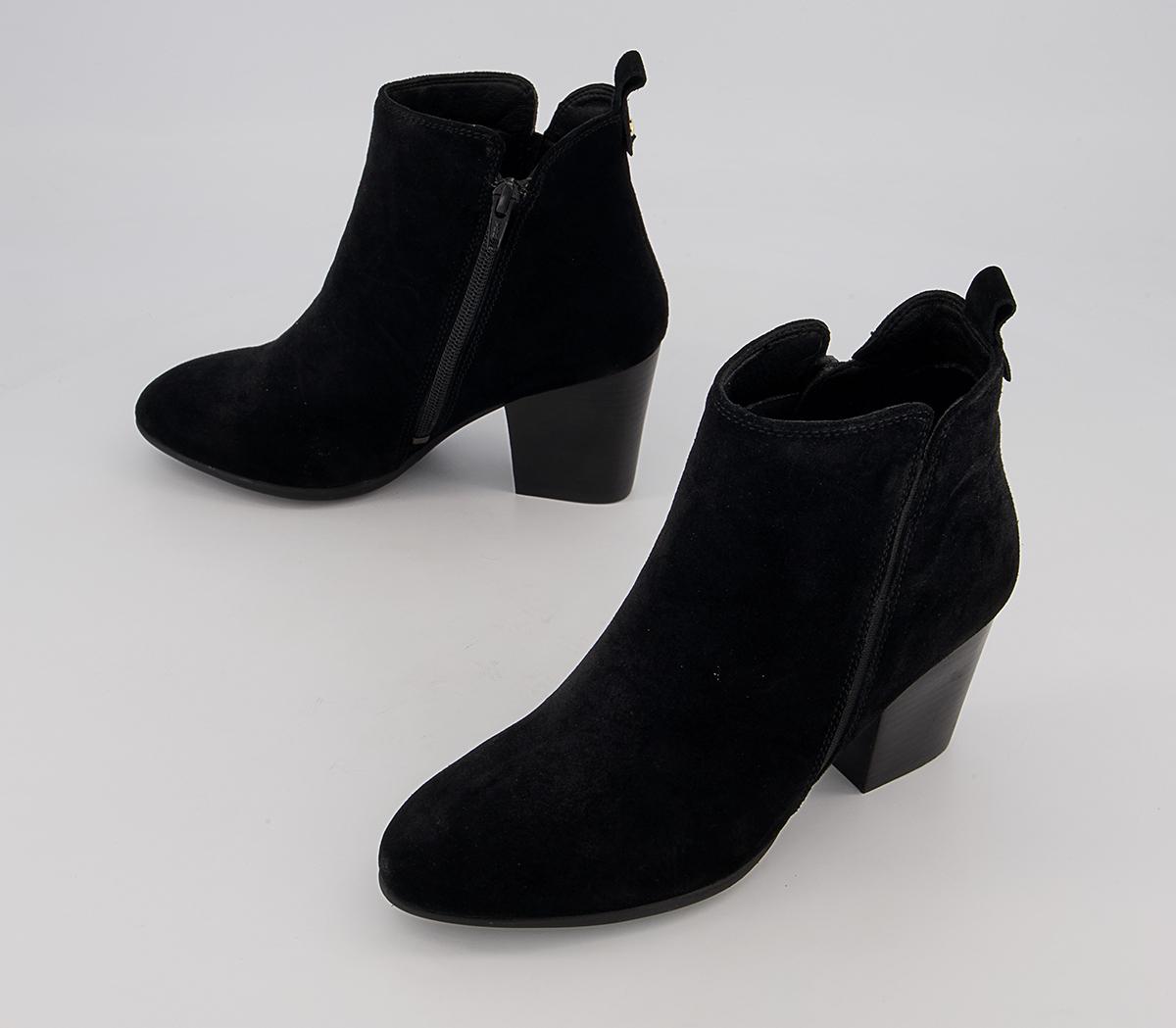 Office Abide Western Heeled Ankle Boots Office Abide Western Heeled Ankle Boots Black Suede