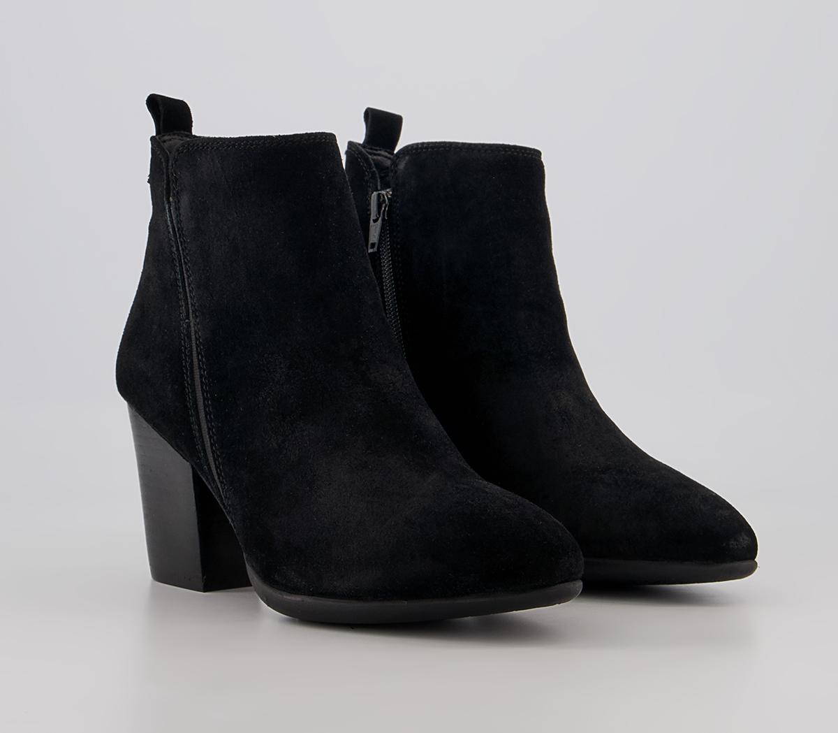 Office Abide Western Heeled Ankle Boots Office Abide Western Heeled Ankle Boots Black Suede
