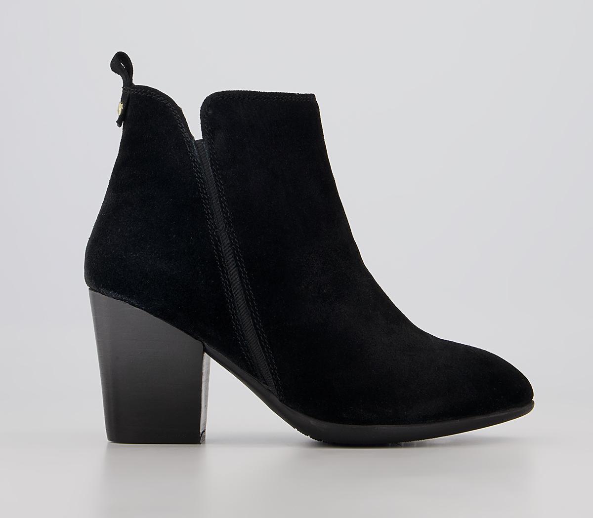 Office Abide Western Heeled Ankle Boots Office Abide Western Heeled Ankle Boots Black Suede