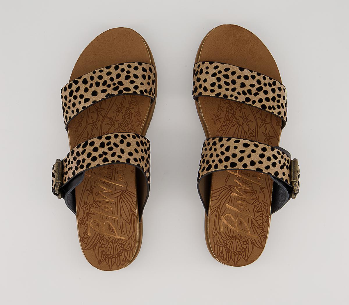 Blowfish Malibu Favor 2 Strap Sandals Leopard - Women’s Sandals