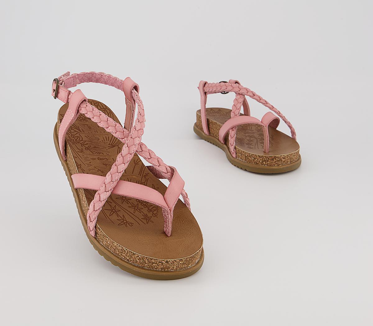 Blowfish Malibu Foxtail Braided Sandals Pink - Women’s Sandals