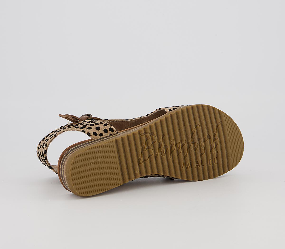 Blowfish Malibu Butterfly Slides Sand Pixie Leopard - Women's Vegan Shoes