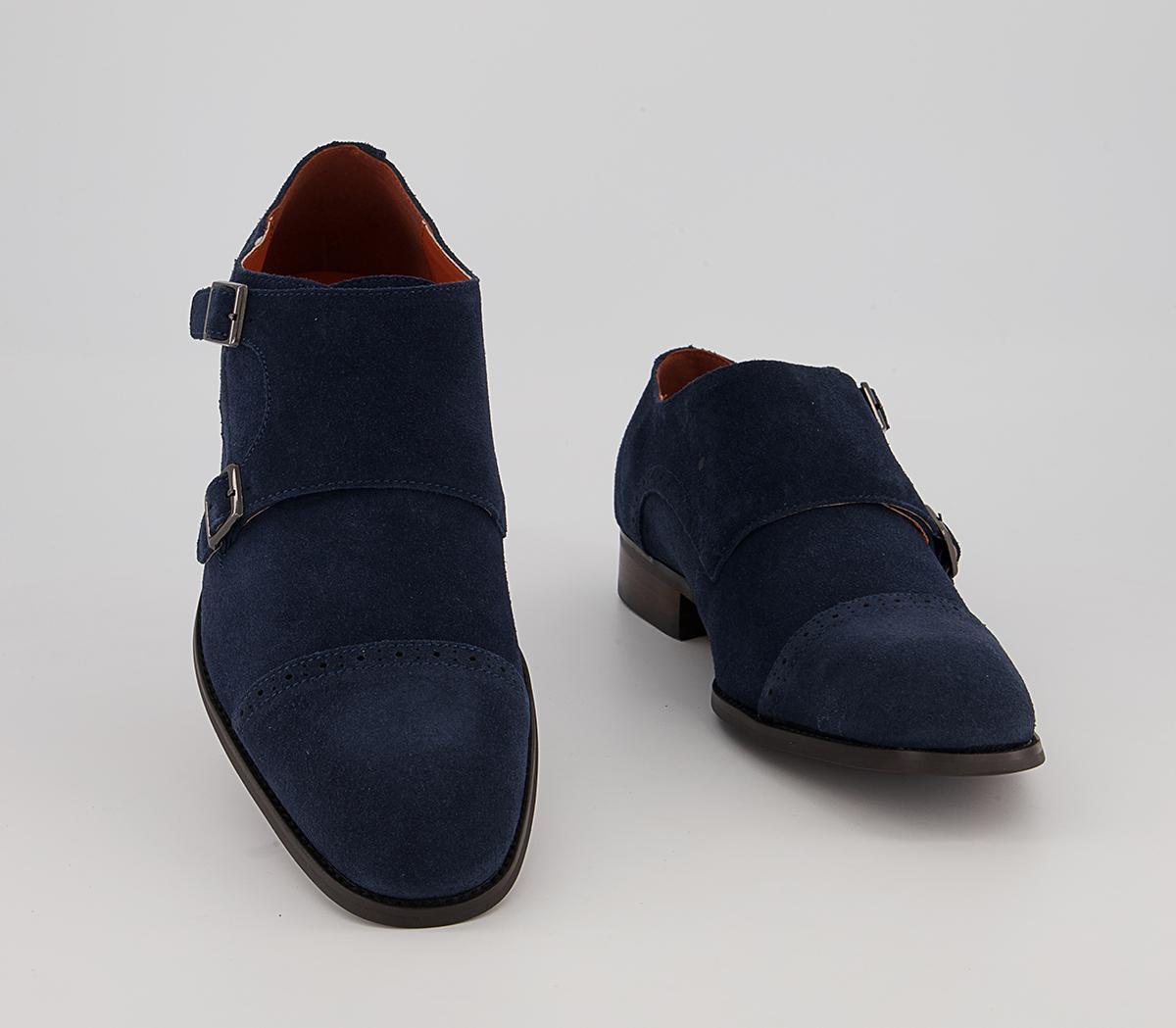 Office Maidford Monk Toe Cap Brouges Office Maidford Monk Toe Cap Brouges Navy Suede