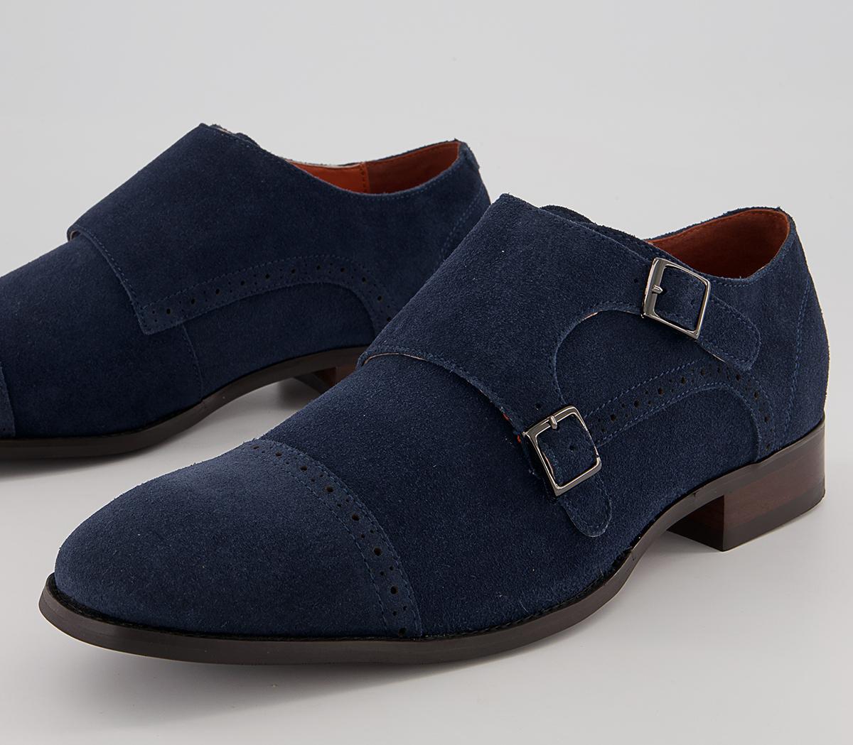 Office Maidford Monk Toe Cap Brouges Office Maidford Monk Toe Cap Brouges Navy Suede