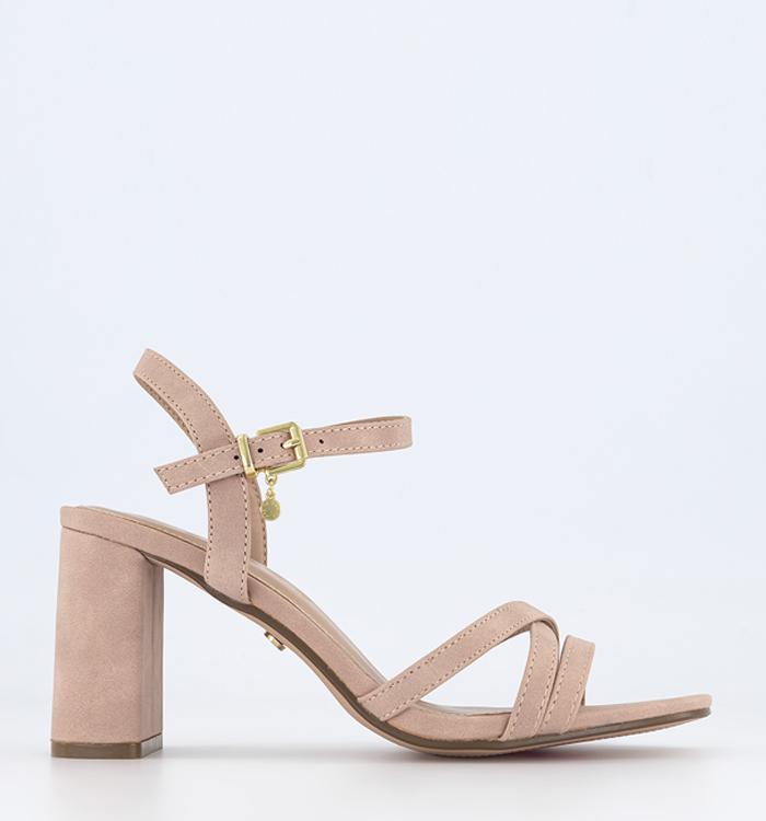 Office Moonstone Two Part Strappy Block Heeled Sandals Nude