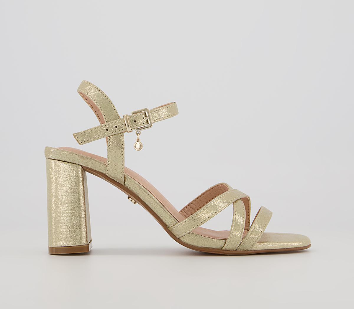 Office Moonstone Two Part Block Heels Office Moonstone Two Part Block Heels Gold