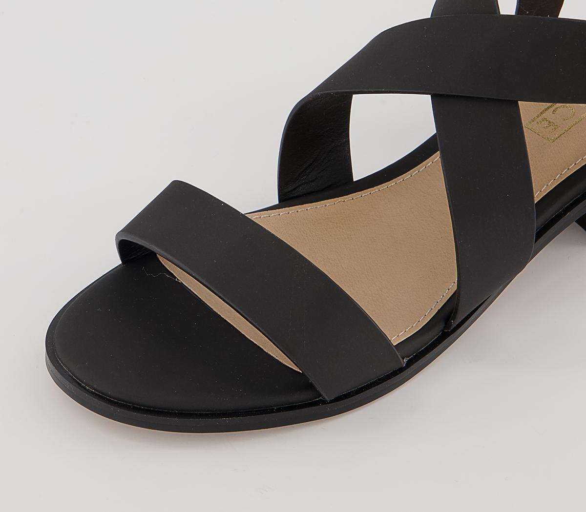 Office Measuring Cross Strap Block Heels Office Measuring Cross Strap Block Heels Black