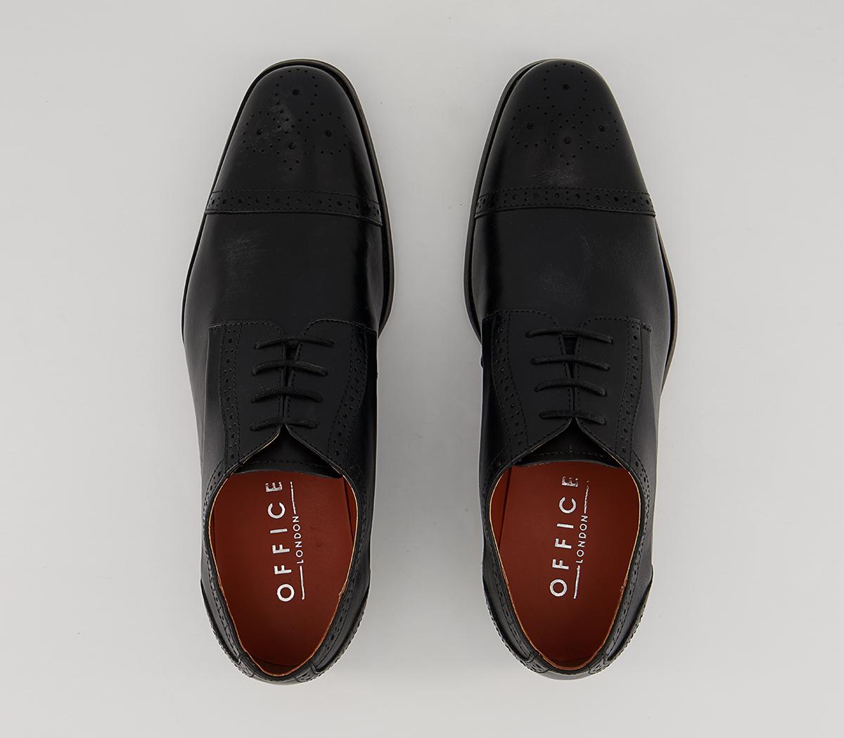 Office Mitcham Toe Cap Derby Shoes Office Mitcham Toe Cap Derby Shoes Black Leather