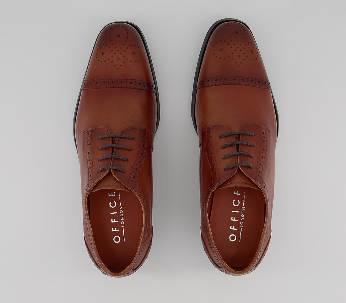 Office Mitcham Toe Cap Derby Shoes Office Mitcham Toe Cap Derby Shoes Tan Leather