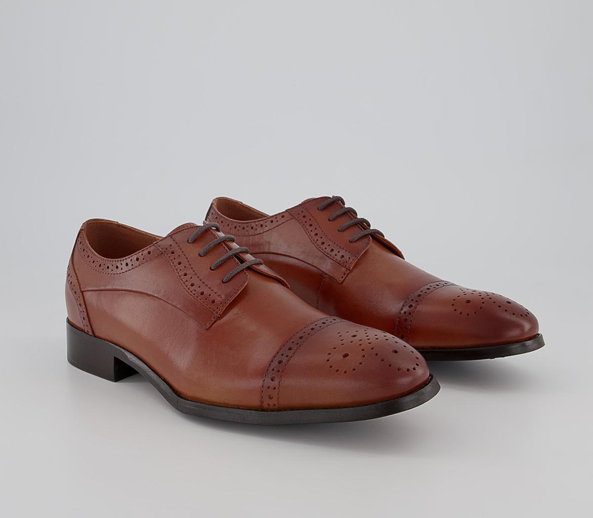 Office Mitcham Toe Cap Derby Shoes Office Mitcham Toe Cap Derby Shoes Tan Leather