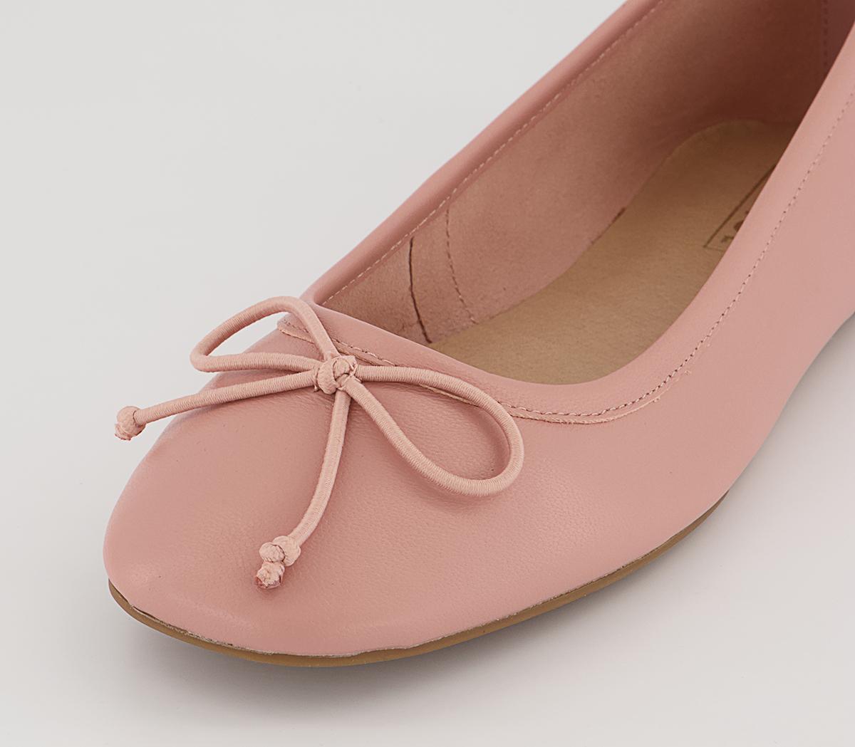 Office Feared Bow Ballet Shoes Office Feared Bow Ballet Shoes Pink Leather