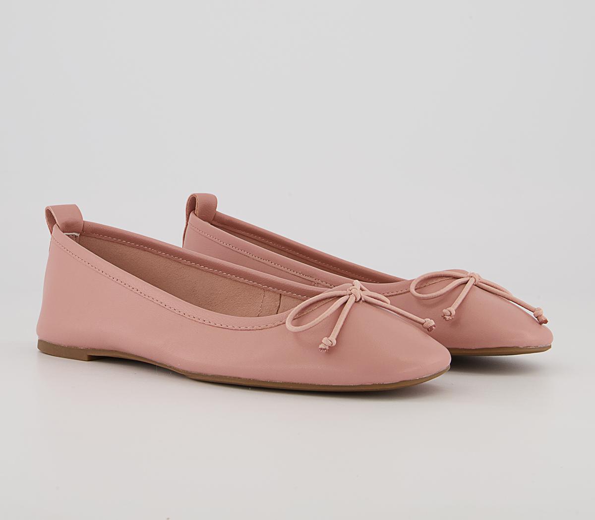 Office Feared Bow Ballet Shoes Office Feared Bow Ballet Shoes Pink Leather