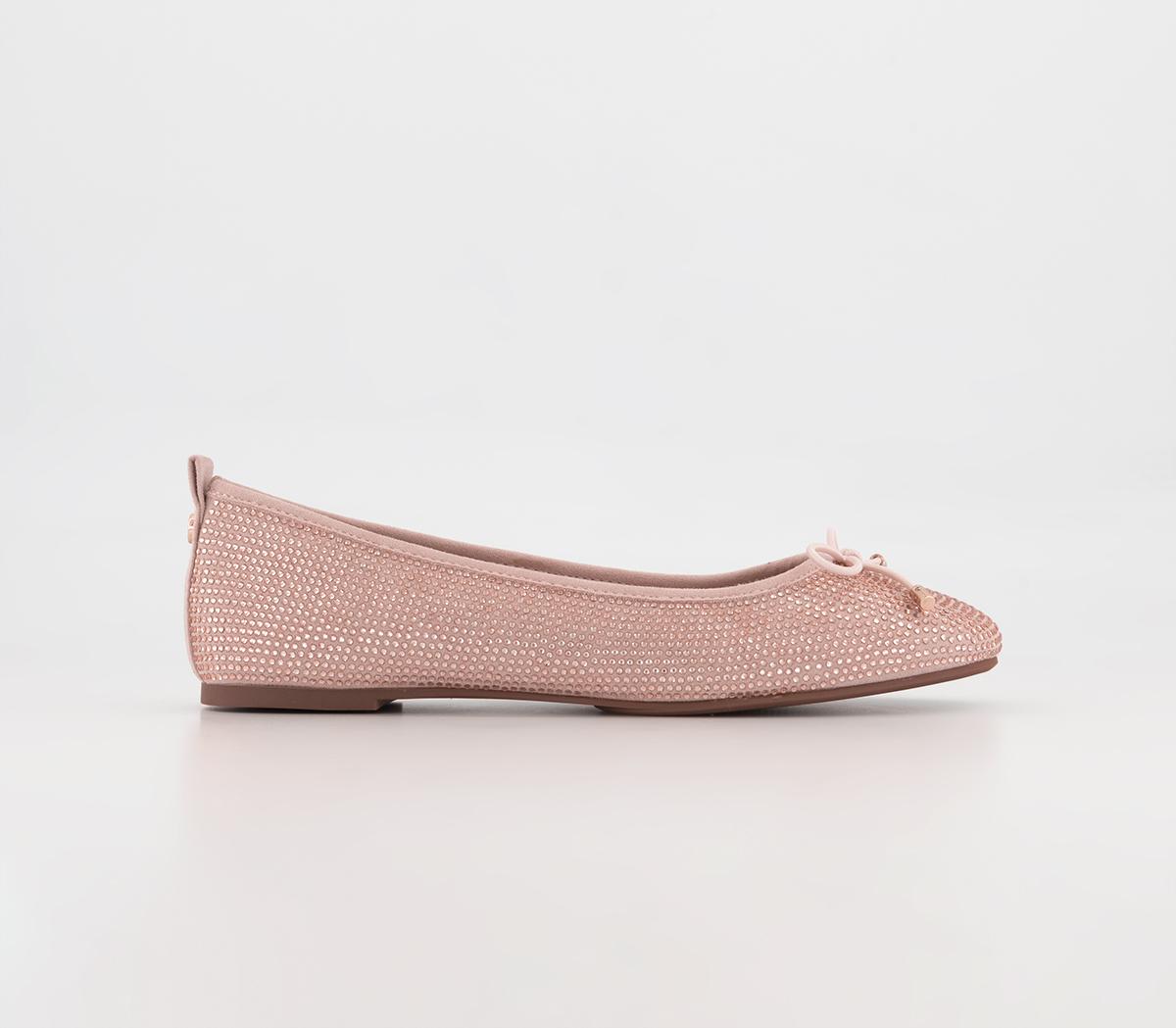 OFFICE Feared Bow Ballet Shoes Blush Embellished - Ballet Flats