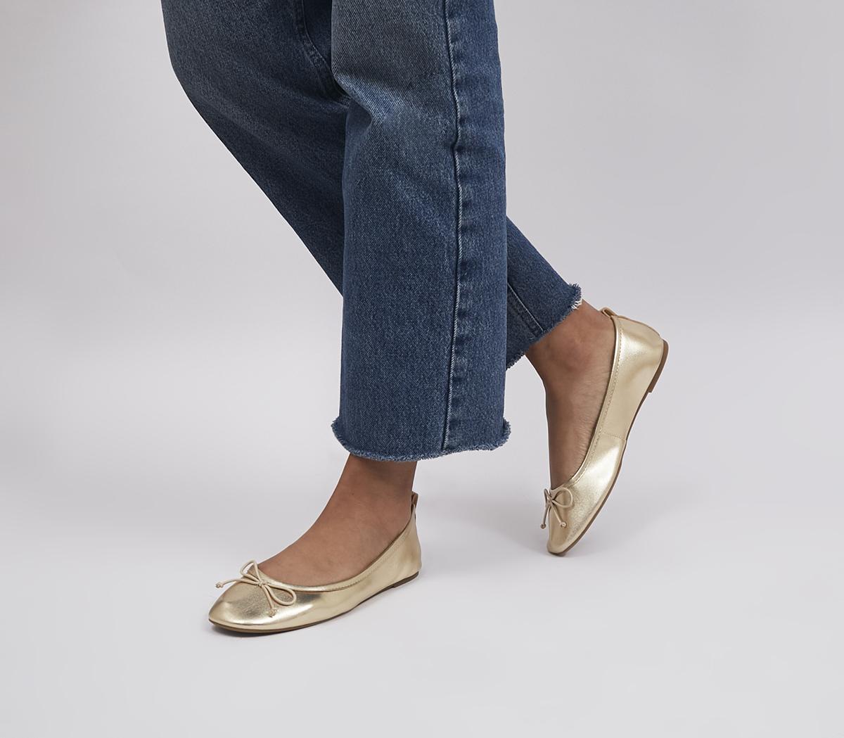 Gold 2024 ballerina pumps