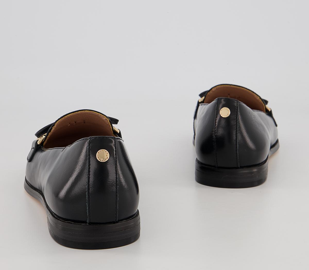 Office Feather Bow Loafers Office Feather Bow Loafers Black Leather Snake Mix