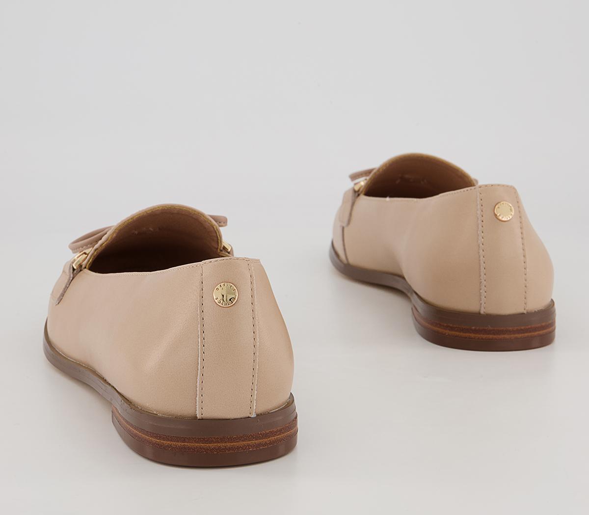 Office Feather Bow Loafers Office Feather Bow Loafers Nude Suede Snake Mix