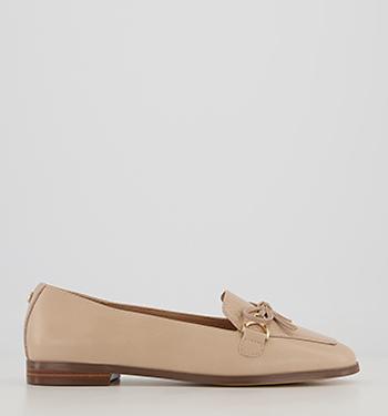 ladies beige suede loafers