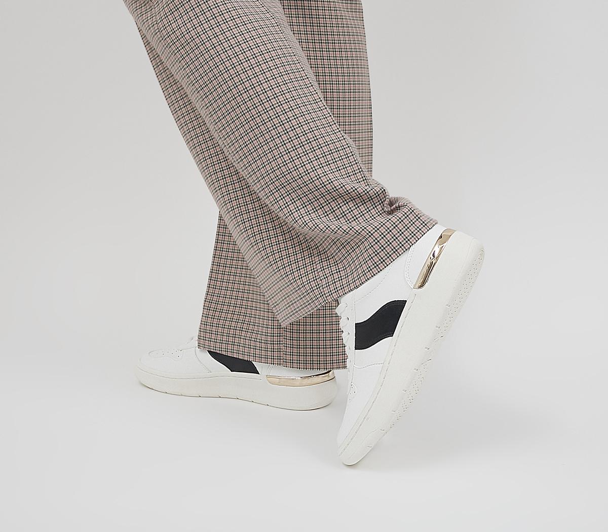 OfficeFragment Side Details Lace Up Trainers OfficeFragment Side Details Lace Up TrainersWhite Black Mix