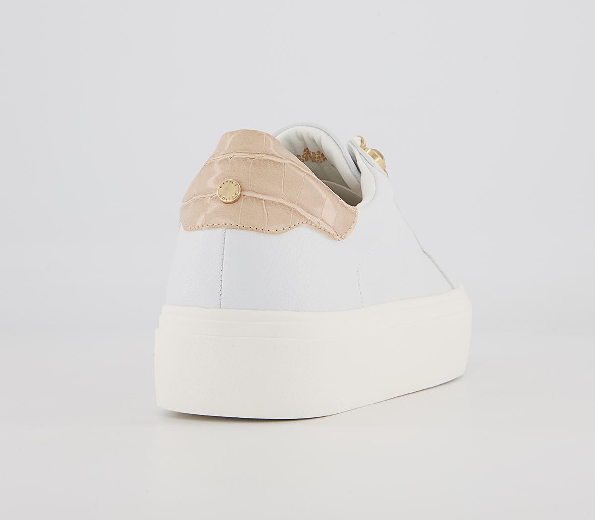 Office Fairfield Lace Up Cup Sole Platform Trainers Office Fairfield Lace Up Cup Sole Platform Trainers White Nude Mix