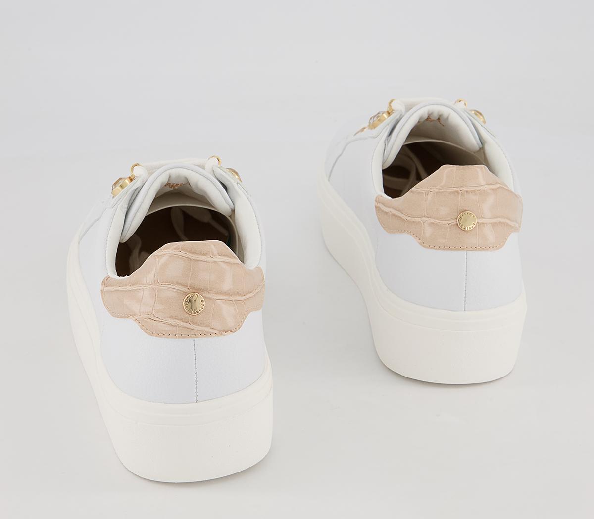 Office Fairfield Lace Up Cup Sole Platform Trainers Office Fairfield Lace Up Cup Sole Platform Trainers White Nude Mix