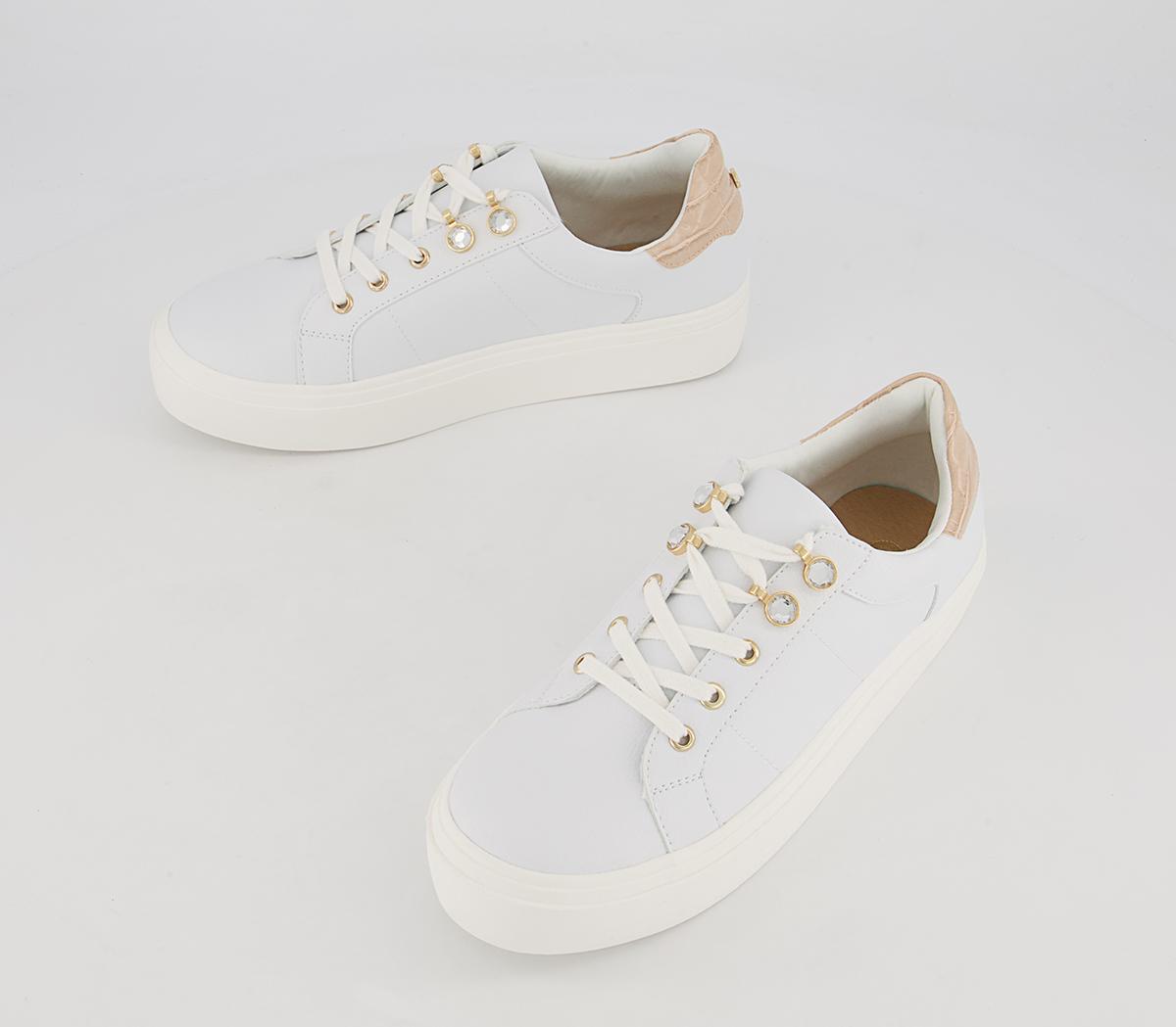 Office Fairfield Lace Up Cup Sole Platform Trainers Office Fairfield Lace Up Cup Sole Platform Trainers White Nude Mix