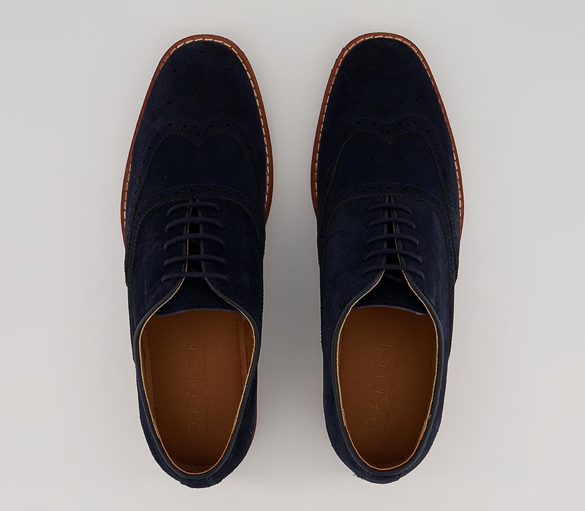 Office Meanest Oxford Brogues Office Meanest Oxford Brogues Navy Suede