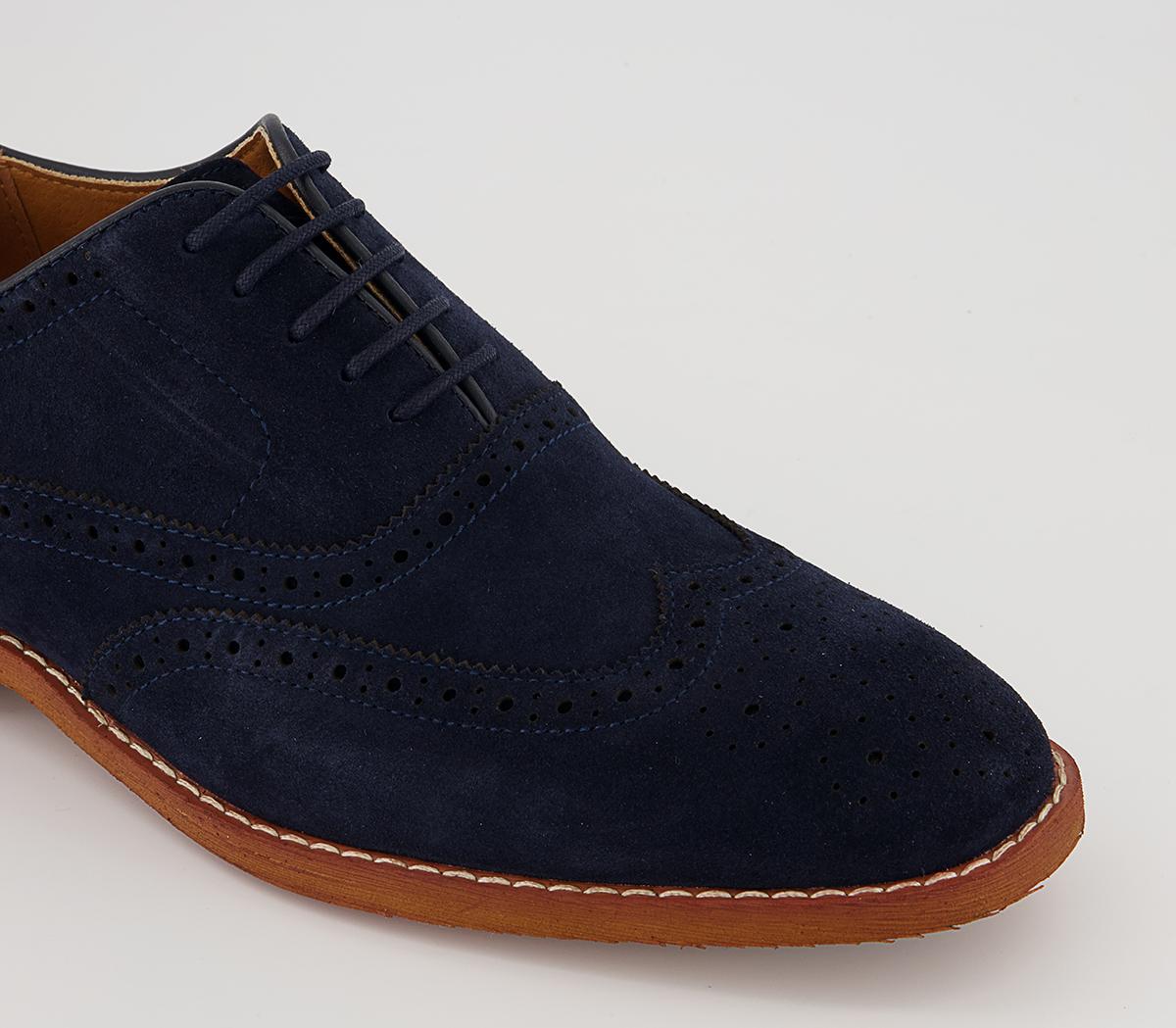 Office Meanest Oxford Brogues Office Meanest Oxford Brogues Navy Suede