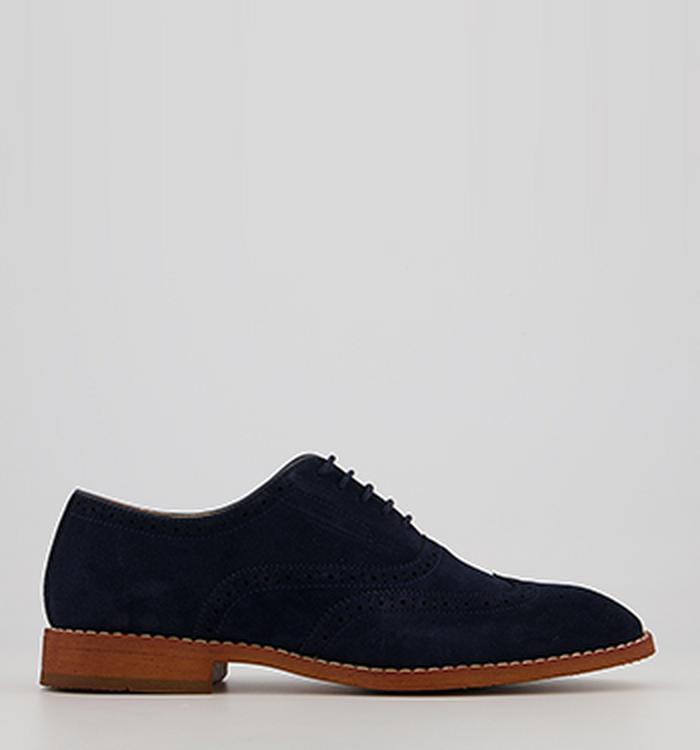 Office Meanest Oxford Brogues Navy Suede