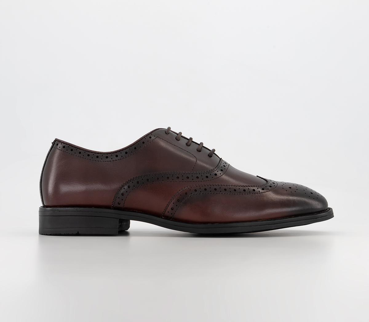 OFFICEMeanest Oxford BroguesBurgundy Leather Black Sole